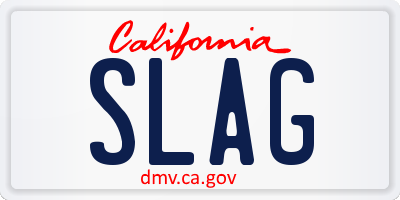 CA license plate SLAG