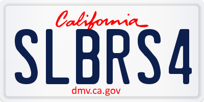 CA license plate SLBRS4