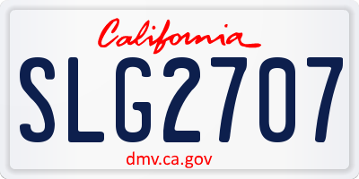 CA license plate SLG2707