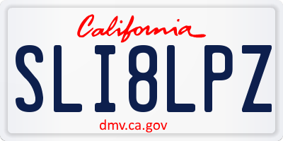 CA license plate SLI8LPZ