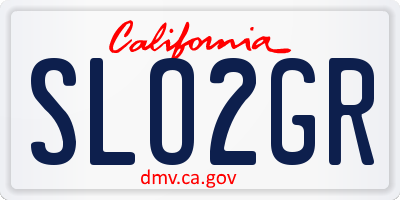 CA license plate SLO2GR