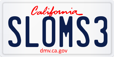 CA license plate SLOMS3