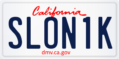 CA license plate SLON1K