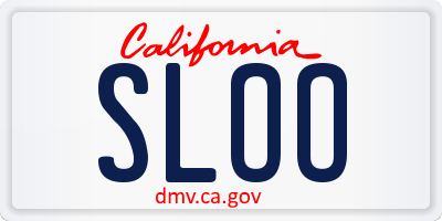 CA license plate SLOO