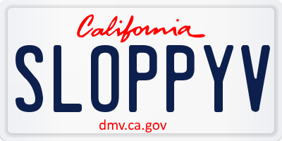 CA license plate SLOPPYV