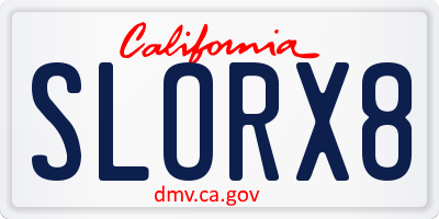 CA license plate SLORX8