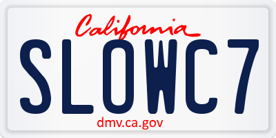 CA license plate SLOWC7