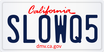 CA license plate SLOWQ5