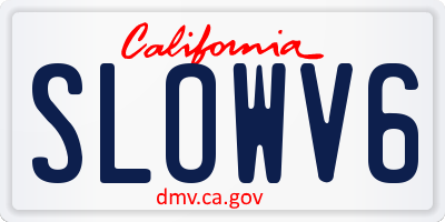 CA license plate SLOWV6