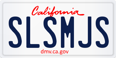 CA license plate SLSMJS