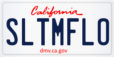 CA license plate SLTMFLO