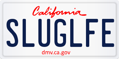 CA license plate SLUGLFE