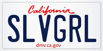 CA license plate SLVGRL