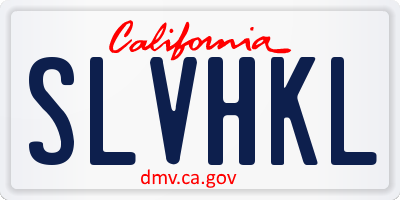 CA license plate SLVHKL