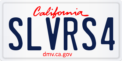 CA license plate SLVRS4