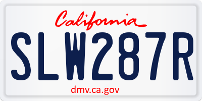 CA license plate SLW287R