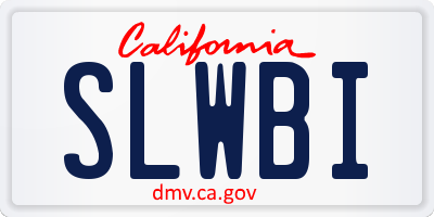 CA license plate SLWBI