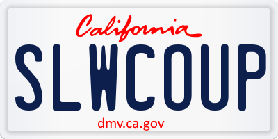 CA license plate SLWCOUP