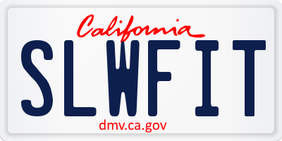 CA license plate SLWFIT