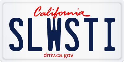 CA license plate SLWSTI