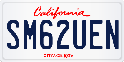 CA license plate SM62UEN