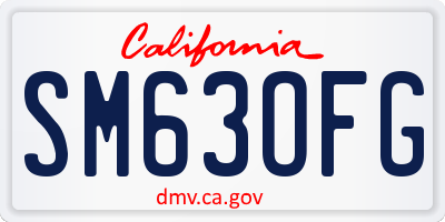 CA license plate SM63OFG