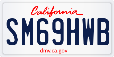 CA license plate SM69HWB