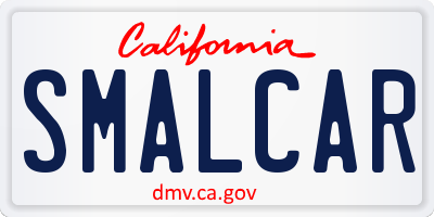 CA license plate SMALCAR