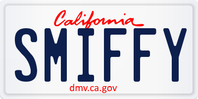 CA license plate SMIFFY