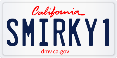 CA license plate SMIRKY1