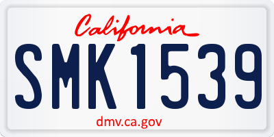 CA license plate SMK1539