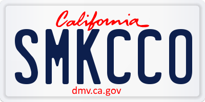 CA license plate SMKCCO