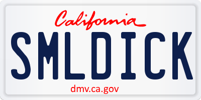 CA license plate SMLDICK