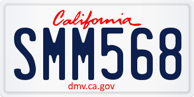 CA license plate SMM568