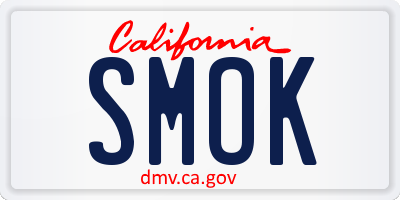CA license plate SMOK