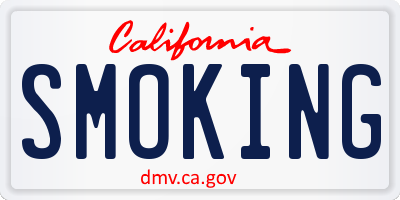 CA license plate SMOKING