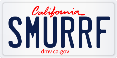 CA license plate SMURRF