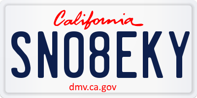 CA license plate SN08EKY