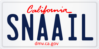 CA license plate SNAAIL