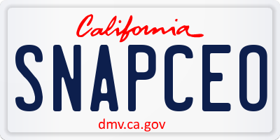 CA license plate SNAPCEO