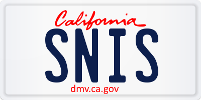 CA license plate SNIS