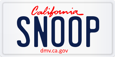 CA license plate SNOOP