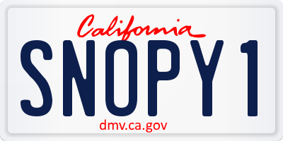 CA license plate SNOPY1