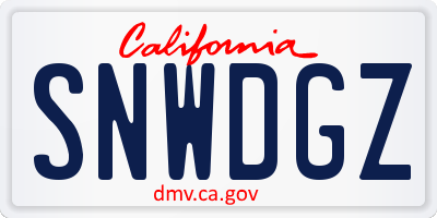 CA license plate SNWDGZ