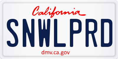 CA license plate SNWLPRD