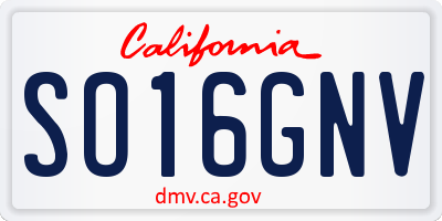 CA license plate SO16GNV