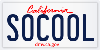 CA license plate SOCOOL