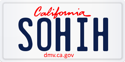 CA license plate SOHIH