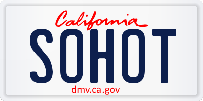 CA license plate SOHOT