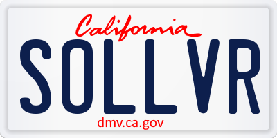 CA license plate SOLLVR